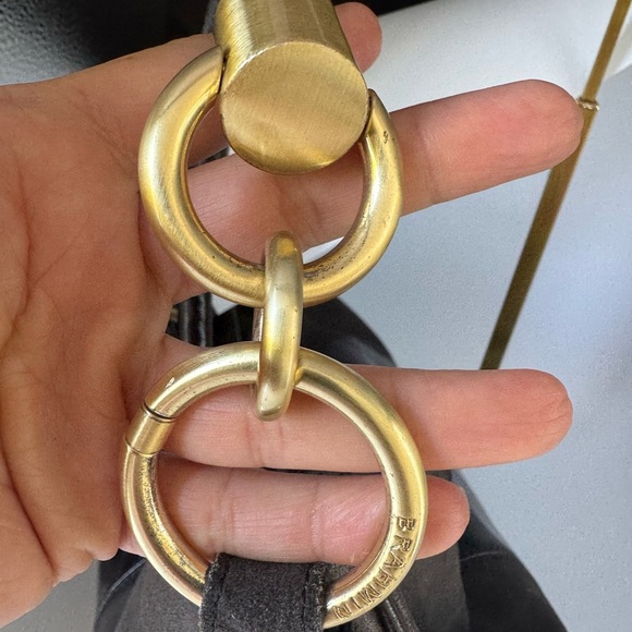 Brahmin Brown Suede Leather Hobo Shoulder Bag Gold Hardware - Picture 6 of 17